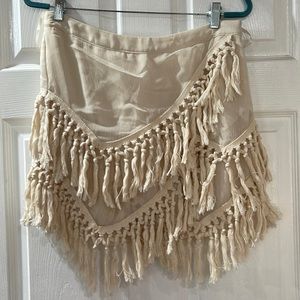 Boho tassel mini skirt size large.